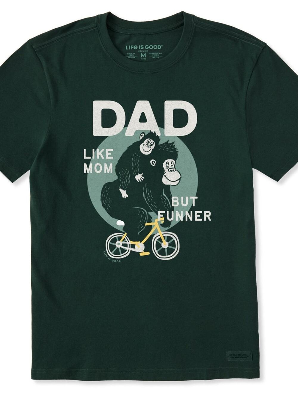 Life Is Good Dad Like Mom but Funner Short Sleeve Crusher Tee T-Shirt XXXL Green